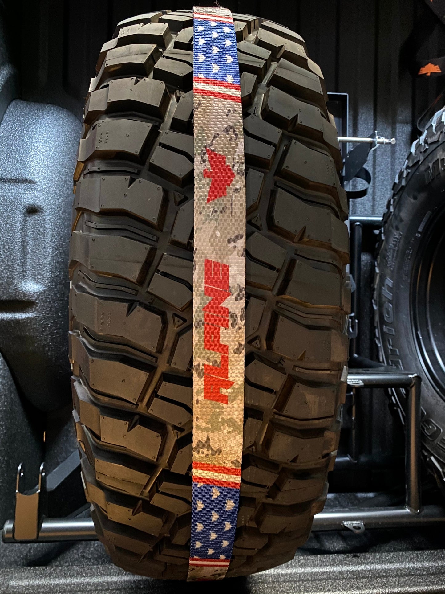 Stars and Camo Tire Tie Down (Single Strap)