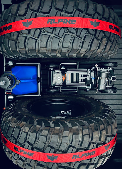 Red Dazzle Tire Tie Down (Single Strap)