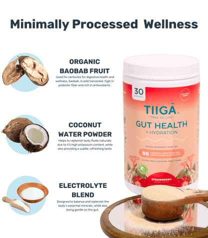 TIIGA Gut Health + Hydration | 30 Serving Tubs